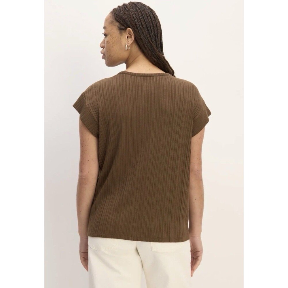Everlane The Rib Muscle Tee Top Women’s Small Cocoa Brown Short Sleeve